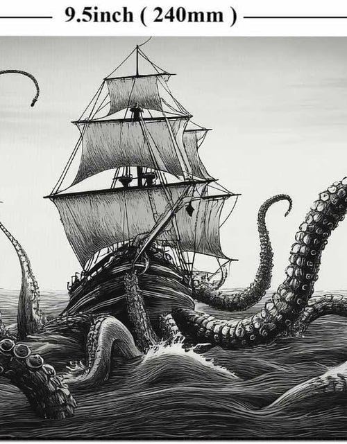 Load image into Gallery viewer, Kraken Mouse Pad Sail Boat Waves and Octopus Non-Slip Rubber Mouse Pad Gaming Mouse Pad
