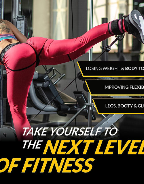 Load image into Gallery viewer, Gym Ankle Cuff Cable Attachment with Adjustable Velcro, Durable Double D-Rings &amp; Cushioned Design for Glute, Leg &amp; Lower Body Exercises, Comfortable Workout Straps &amp; Ankle Cuff
