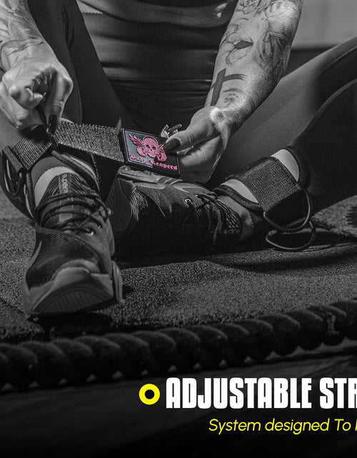 Load image into Gallery viewer, Gym Ankle Cuff Cable Attachment with Adjustable Velcro, Durable Double D-Rings &amp; Cushioned Design for Glute, Leg &amp; Lower Body Exercises, Comfortable Workout Straps &amp; Ankle Cuff

